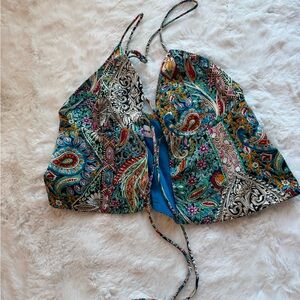 Super down front tie top never worn xs